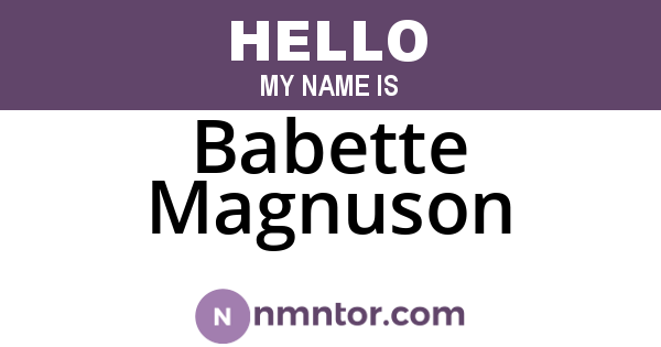 Babette Magnuson