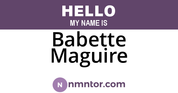 Babette Maguire