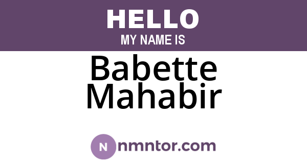Babette Mahabir
