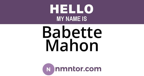 Babette Mahon