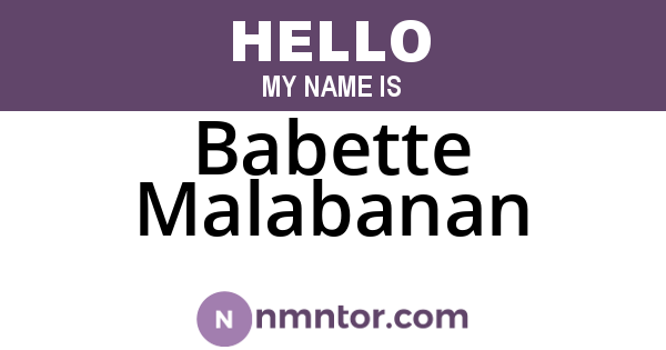 Babette Malabanan
