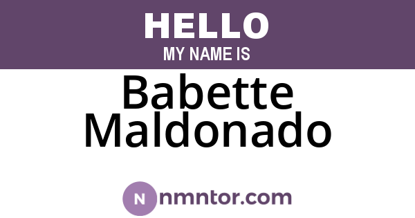 Babette Maldonado