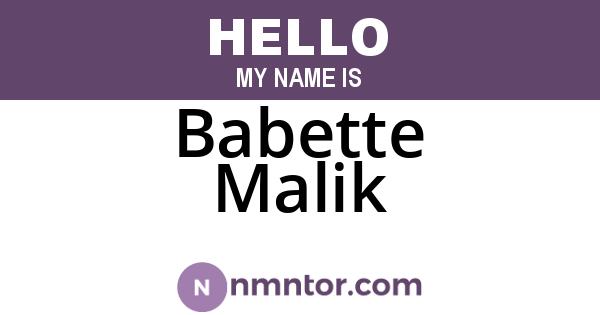 Babette Malik