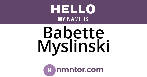 Babette Myslinski
