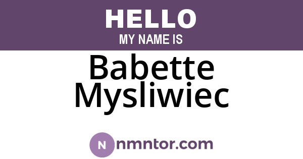 Babette Mysliwiec