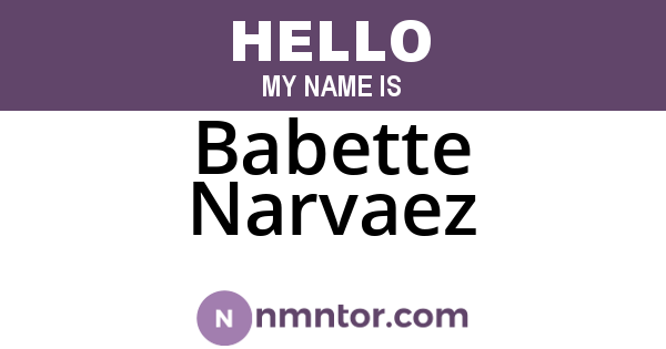 Babette Narvaez