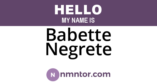 Babette Negrete