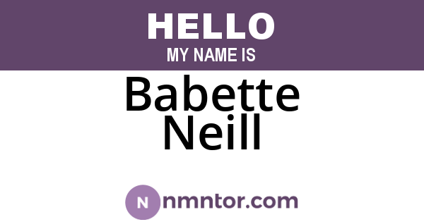 Babette Neill