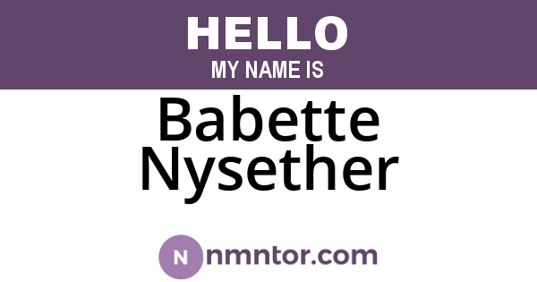 Babette Nysether