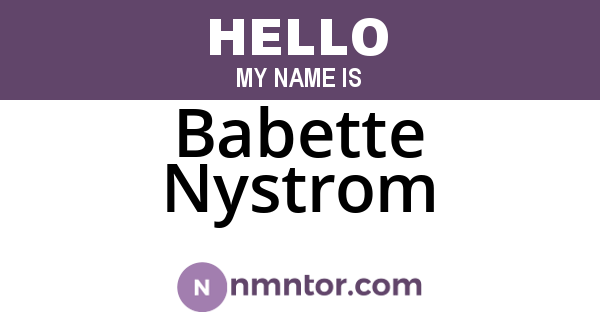 Babette Nystrom