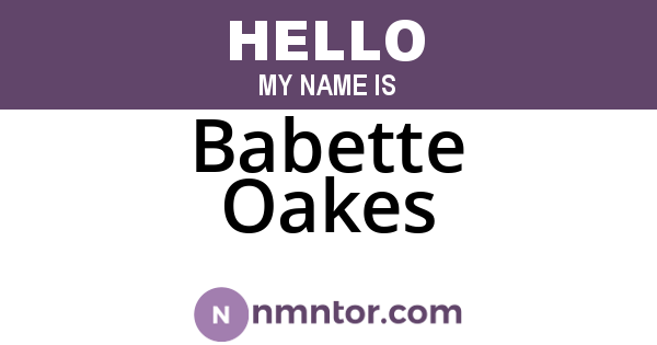 Babette Oakes