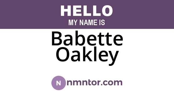 Babette Oakley