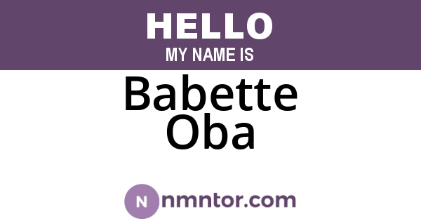Babette Oba