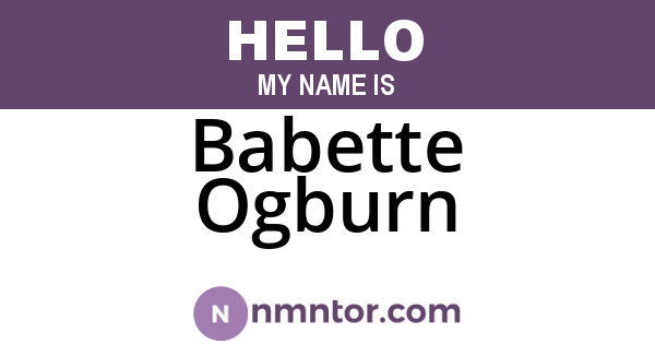 Babette Ogburn