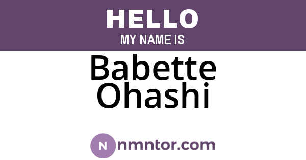 Babette Ohashi