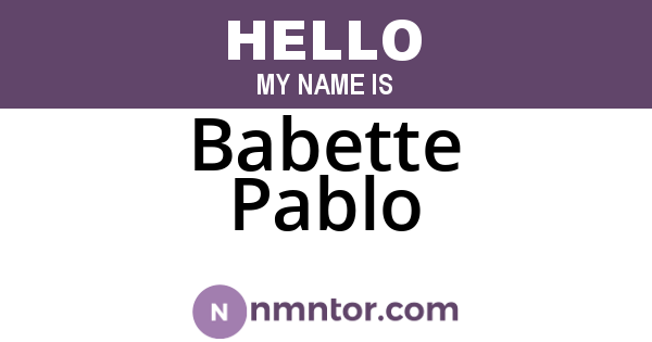 Babette Pablo