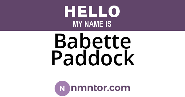 Babette Paddock