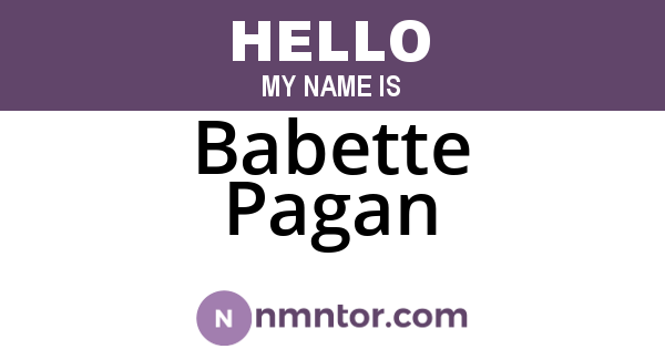 Babette Pagan
