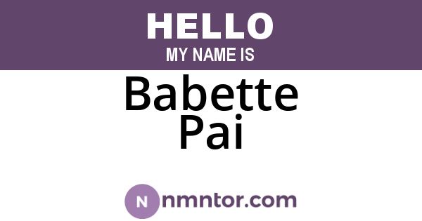 Babette Pai