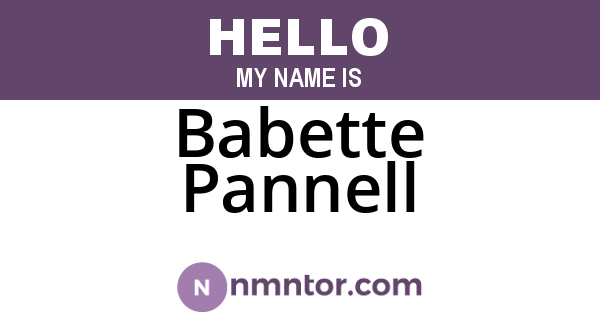 Babette Pannell