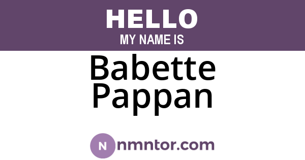 Babette Pappan