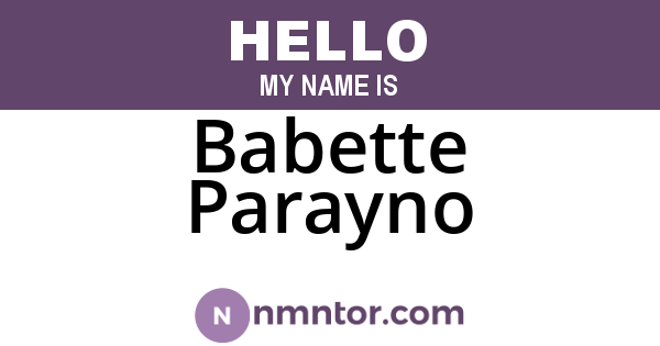 Babette Parayno