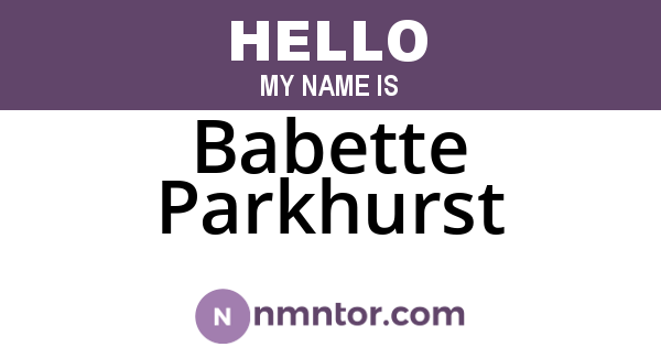 Babette Parkhurst