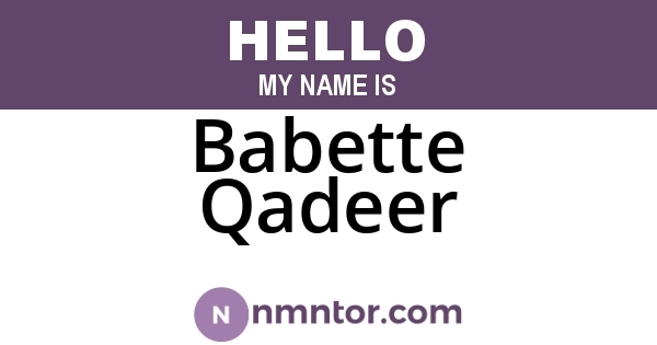 Babette Qadeer