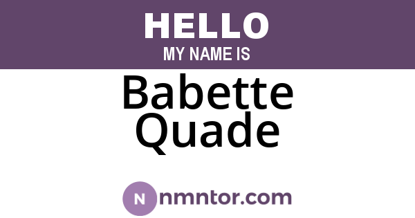 Babette Quade
