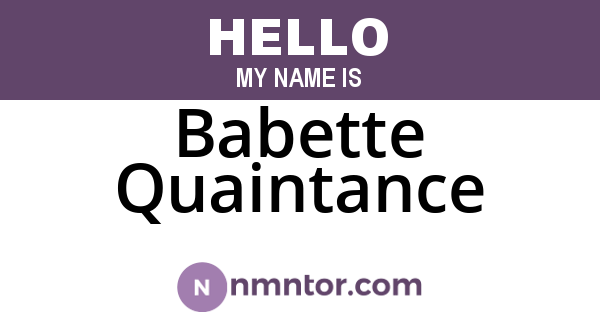 Babette Quaintance
