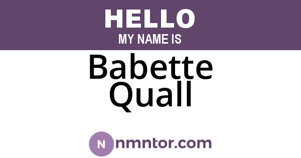 Babette Quall