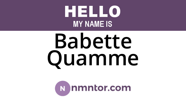 Babette Quamme