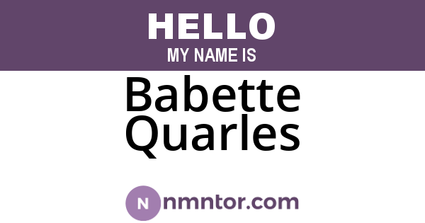 Babette Quarles