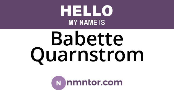 Babette Quarnstrom