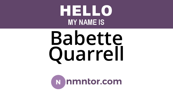 Babette Quarrell