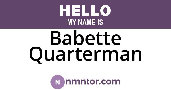 Babette Quarterman
