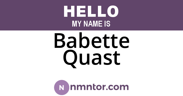 Babette Quast