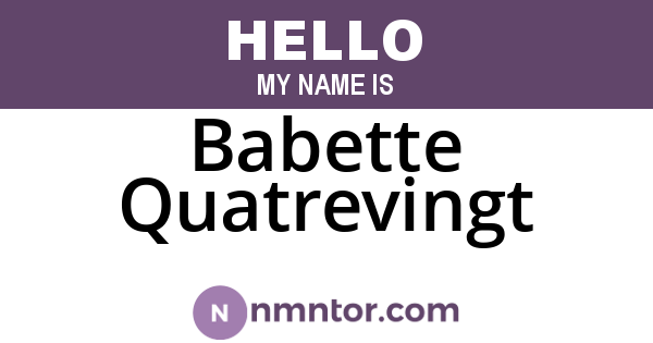 Babette Quatrevingt