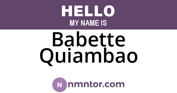 Babette Quiambao