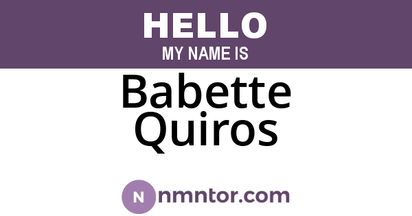 Babette Quiros