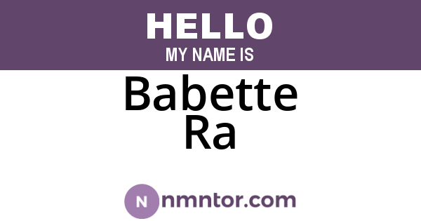 Babette Ra