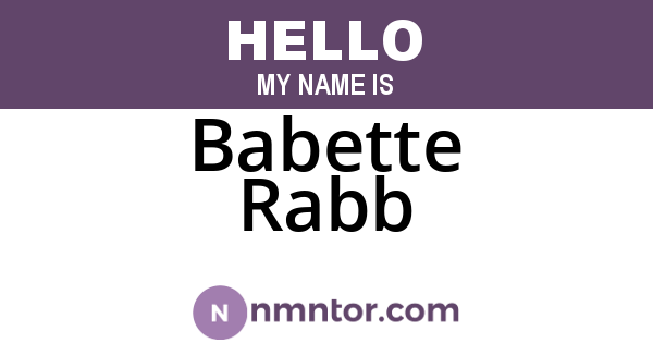 Babette Rabb