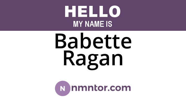 Babette Ragan