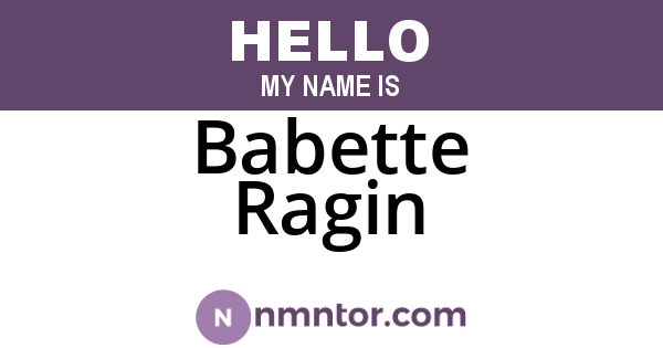 Babette Ragin