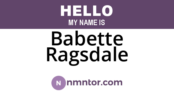 Babette Ragsdale