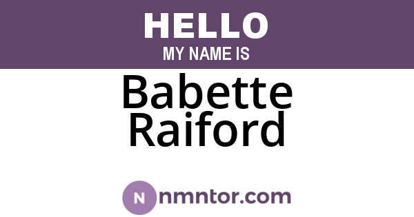 Babette Raiford