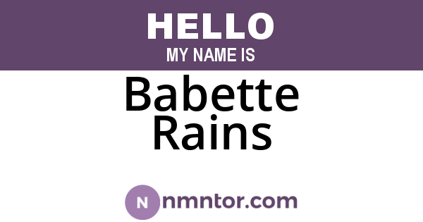 Babette Rains