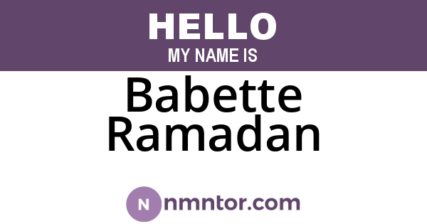 Babette Ramadan