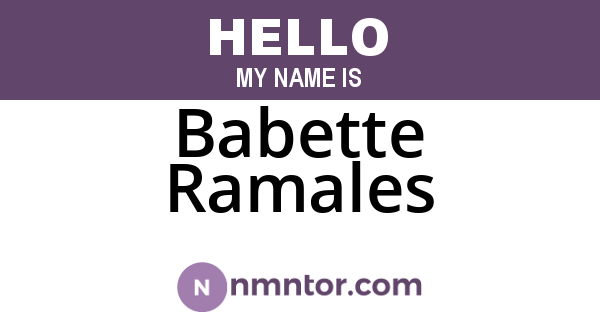 Babette Ramales