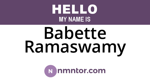 Babette Ramaswamy
